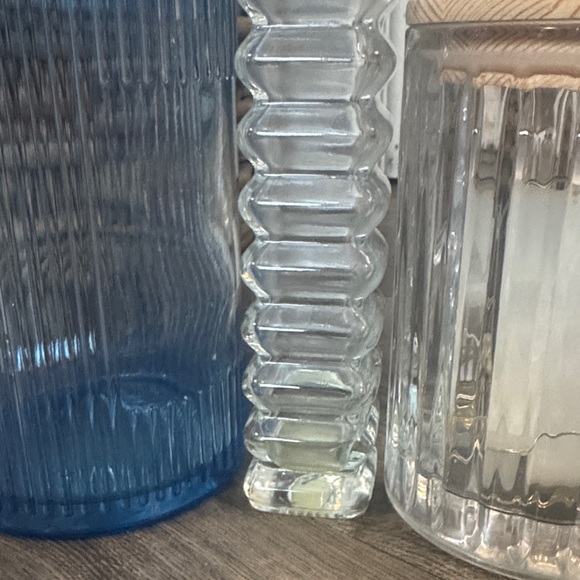 Blue and Clear Recycled Glass Bottle Set - Picture 5 of 5